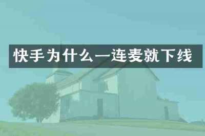 快手为什么一连麦就下线