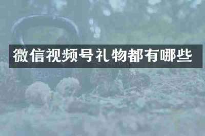 微信视频号礼物都有哪些