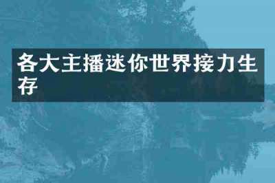 各大主播迷你世界接力生存