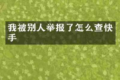 我被别人举报了怎么查快手