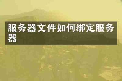 服务器文件如何绑定服务器