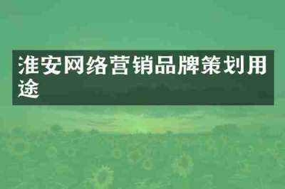 淮安网络营销品牌策划用途