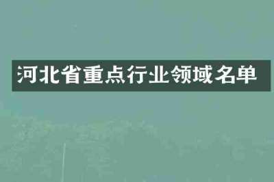 河北省重点行业领域名单