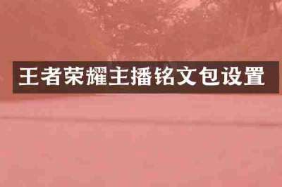 王者荣耀主播铭文包设置