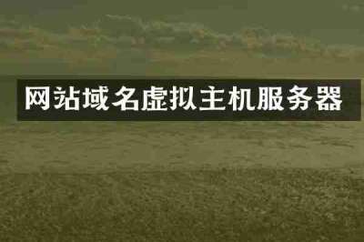 网站域名虚拟主机服务器