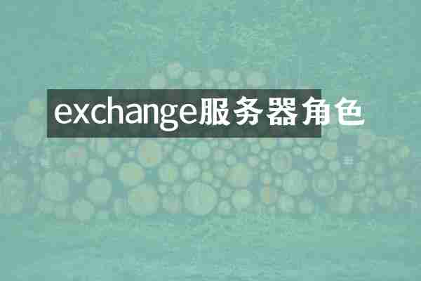 exchange服务器角色