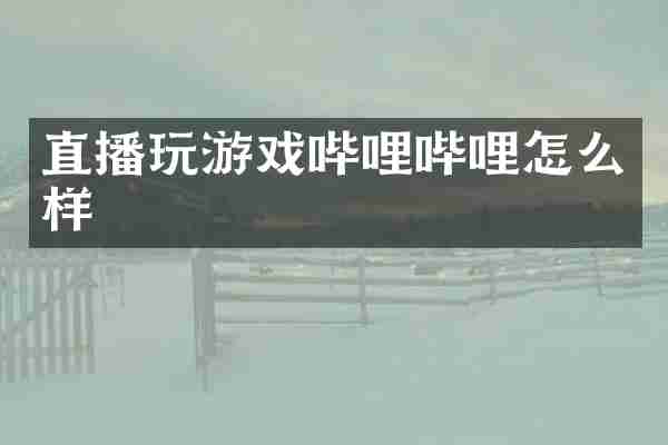 直播玩游戏哔哩哔哩怎么样