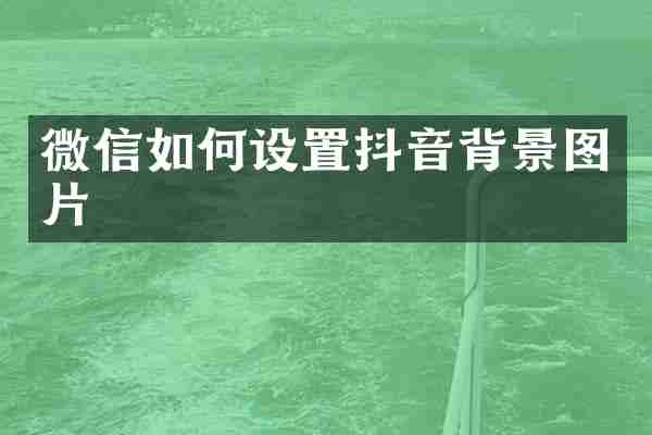 微信如何设置抖音背景图片