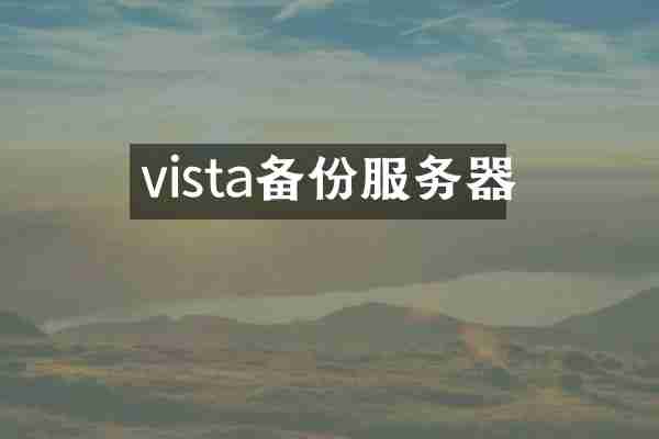 vista备份服务器