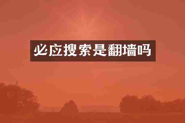 必应搜索是吗