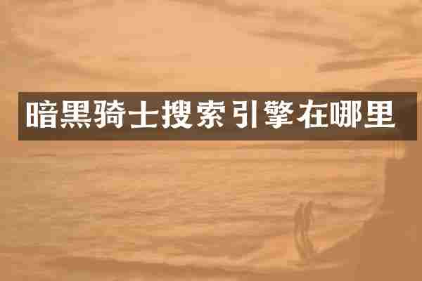 暗黑骑士搜索引擎在哪里