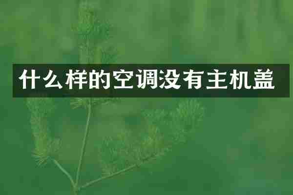 什么样的空调没有主机盖