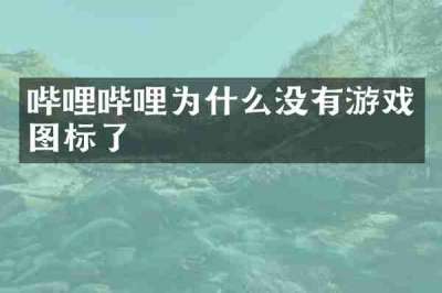 哔哩哔哩为什么没有游戏图标了