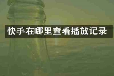 快手在哪里查看播放记录