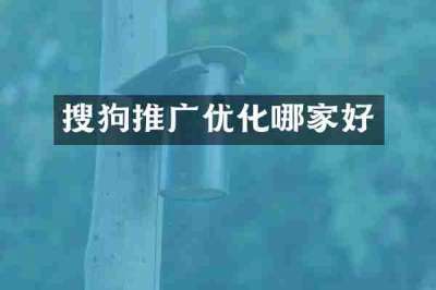 搜狗推广优化哪家好