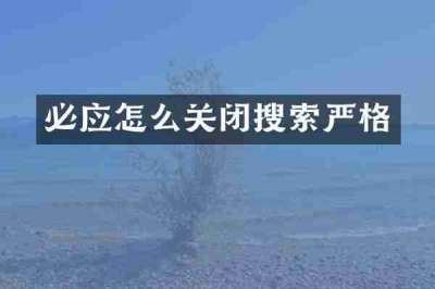 必应怎么关闭搜索严格