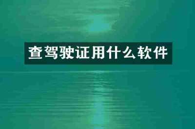 查驾驶证用什么软件