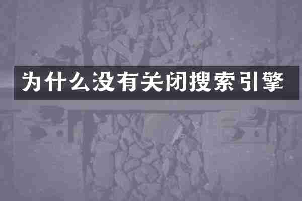 为什么没有关闭搜索引擎