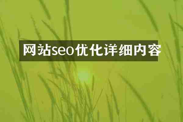网站seo优化详细内容