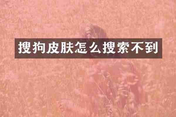 搜狗皮肤怎么搜索不到