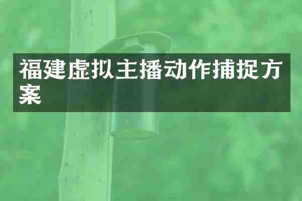 福建虚拟主播动作捕捉方案