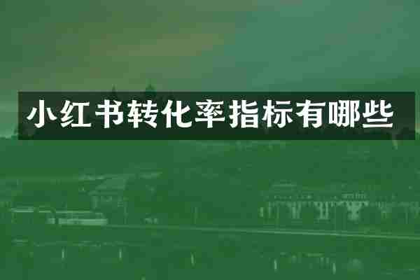 小红书转化率指标有哪些
