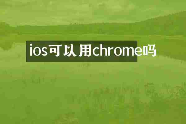ios可以用chrome吗