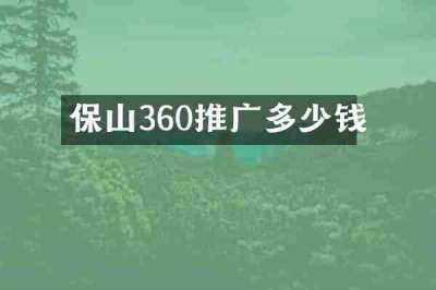 保山360推广多少钱