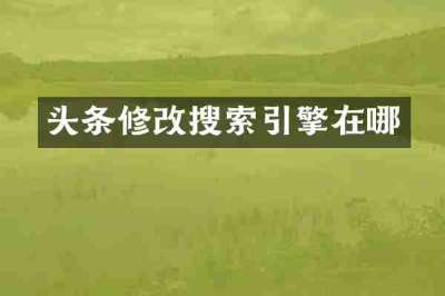 头条修改搜索引擎在哪