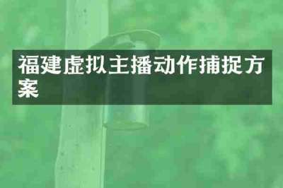 福建虚拟主播动作捕捉方案