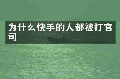为什么快手的人都被打官司