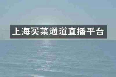 上海买菜通道直播平台