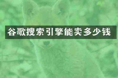 谷歌搜索引擎能卖多少钱