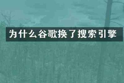 为什么谷歌换了搜索引擎
