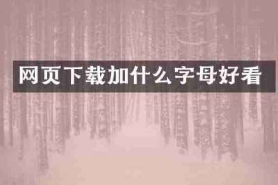 网页下载加什么字母好看