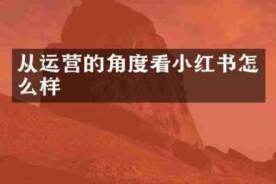 从运营的角度看小红书怎么样