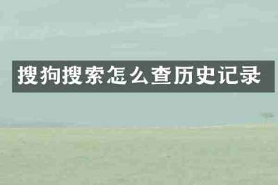 搜狗搜索怎么查历史记录