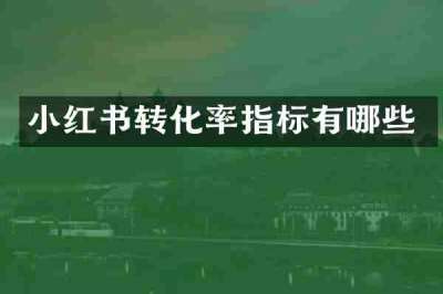 小红书转化率指标有哪些