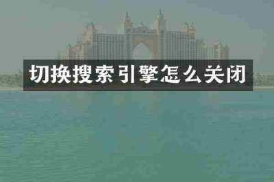 切换搜索引擎怎么关闭