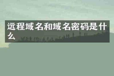远程域名和域名密码是什么