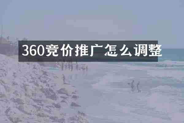 360竞价推广怎么调整