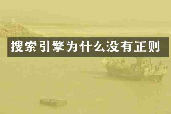 搜索引擎为什么没有正则