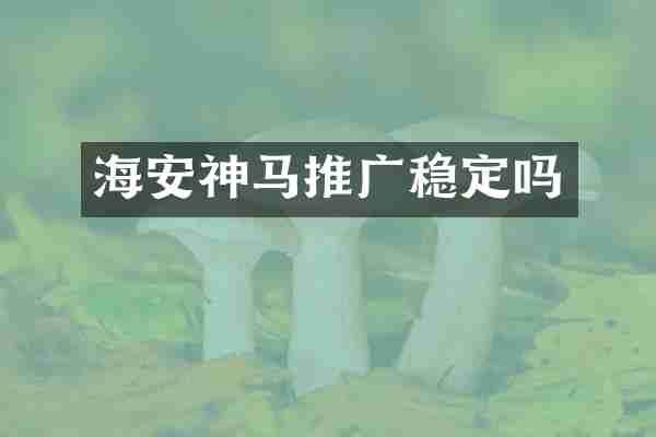 海安神马推广稳定吗