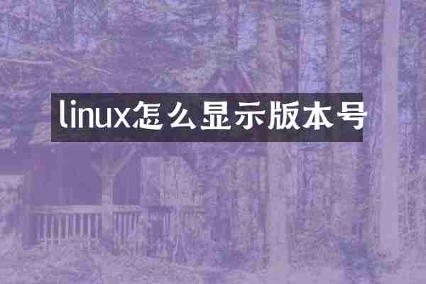 linux怎么显示版本号