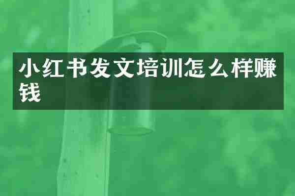 小红书发文培训怎么样赚钱