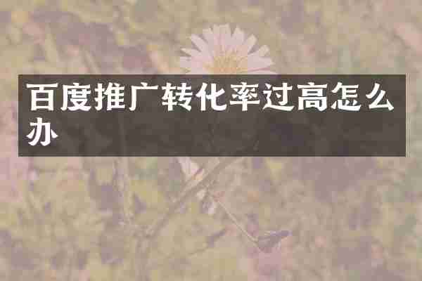 百度推广转化率过高怎么办