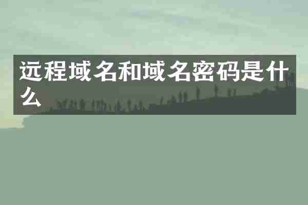 远程域名和域名密码是什么