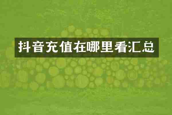 抖音充值在哪里看汇总