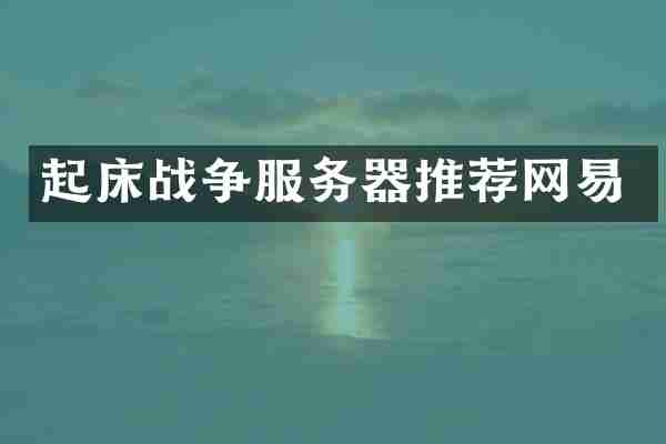 起争服务器推荐网易
