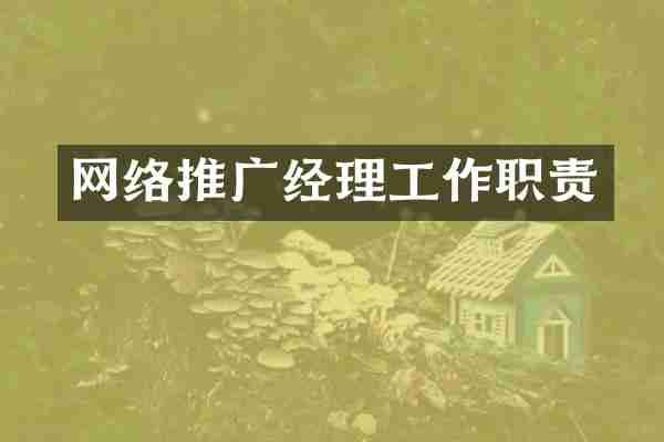 网络推广经理工作职责